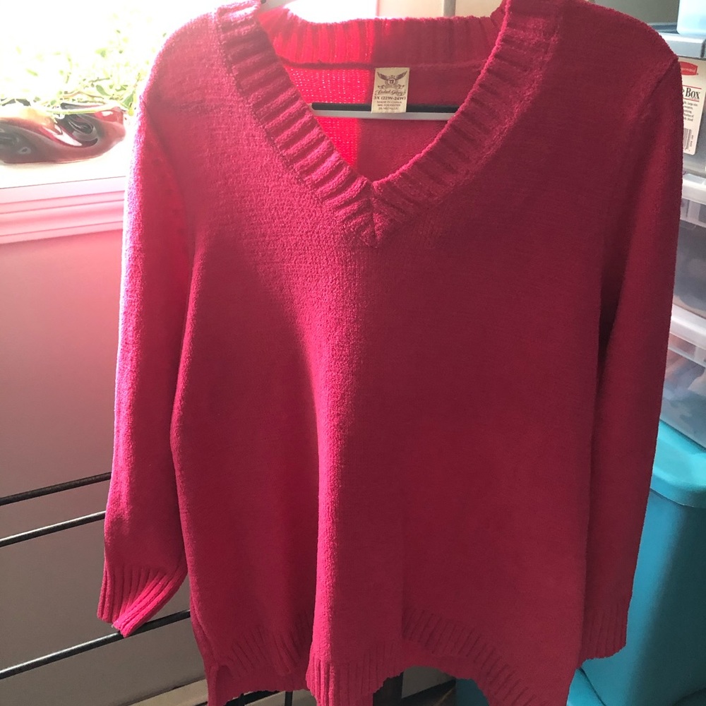 Faded Glory Hot Pink w Sparkles Sweater - New!